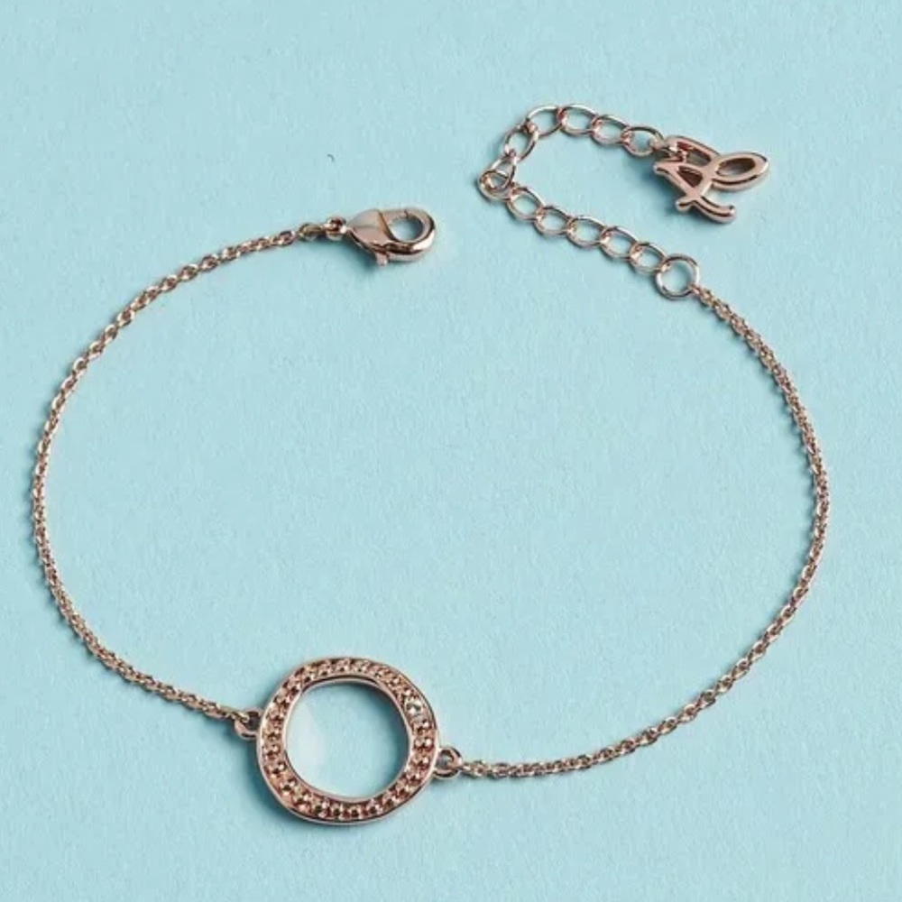 Swavorski Adore Jewelry Organic Circle Bracelet Rose Gold Crystal